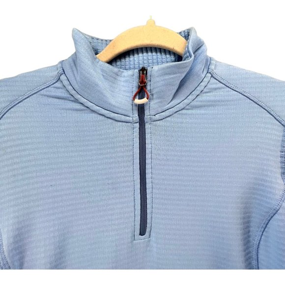 Orvis Womens Small Blue Quarter Zip Pullover Sweatshirt Active Fit Sun Defense - Picture 2 of 13